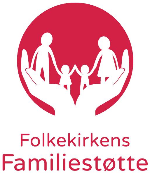 Billedet viser Folkekirkens Familiestøttes ikon - to voksne og to børn der holder hinanden i hånden